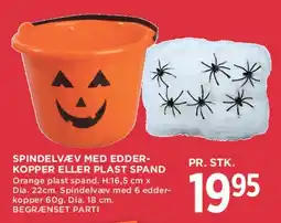 MENY Spindelvæv med edderkopper eller plast spand tilbud