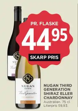 MENY Nugan Third Generation Shiraz eller Chardonnay tilbud