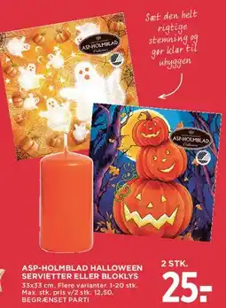 MENY Asp-Holmblad Halloween servietter eller bloklys tilbud