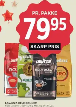 MENY Lavazza hele bønner tilbud