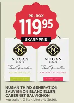 MENY Nugan Third Generation Sauvignon Blanc eller Cabernet Sauvignon (pr. box) tilbud