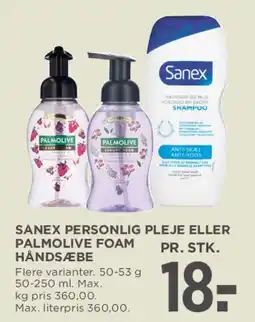 MENY Sanex personlig pleje eller Palmolive Foam håndsæbe tilbud
