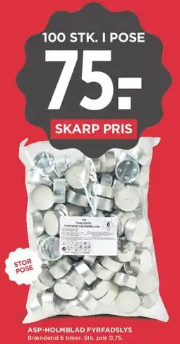 MENY Asp-Holmblad Fyrfadslys 100 stk. tilbud