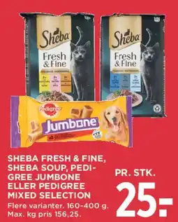 MENY Sheba Fresh & Fine / Sheba Soup / Pedigree Jumbone / Pedigree Mixed Selection tilbud