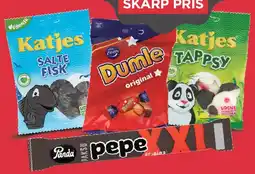 MENY Katjes, Fazer slikpose eller Panda Pepe XXL tilbud