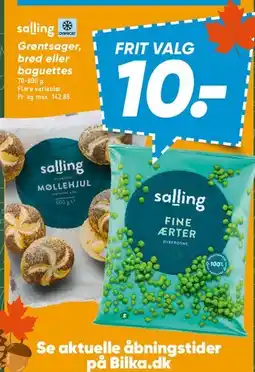 Bilka Salling grøntsager, brød eller baguettes tilbud