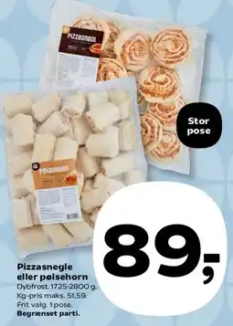 SuperBrugsen Pizzasnegle eller pølsehorn tilbud