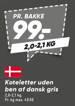 Bilka Koteletter uden ben af dansk gris tilbud