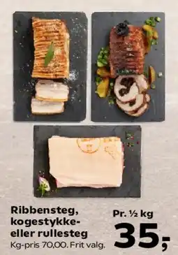 SuperBrugsen Ribbenssteg, kogestykke eller rullesteg tilbud