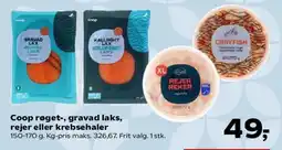 SuperBrugsen Coop røget-, gravad laks, rejer eller krebseshaler tilbud