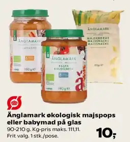 Kvickly Änglamark økologisk majspops eller babymad på glas tilbud