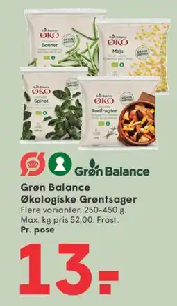 SPAR Grøn Balance Økologiske Grøntsager tilbud