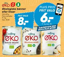 Bilka Salling ØKO - Økologiske bønner eller linser tilbud