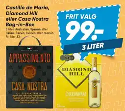 Bilka Castillo de Maria, Diamond Hill eller Casa Nostra (Bag-in-Box) tilbud