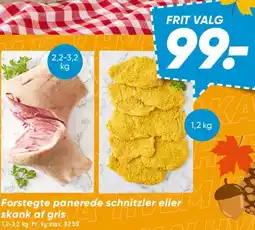 Bilka Forstegte panerede schnitzler eller skank af gris tilbud