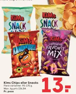 SPAR Kims Chips eller Snacks tilbud