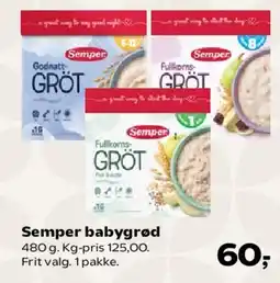 Kvickly Semper babygrod tilbud