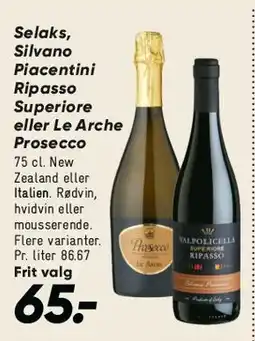 Bilka Silvano Piacentini Ripasso Superiore / Le Arche Prosecco tilbud