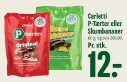 Min Købmand Carletti P-Tærter eller Skumbananer tilbud