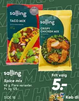 Bilka Spice mixes (Taco mix / Crispy chicken mix) tilbud