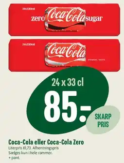 Min Købmand Coca‑Cola eller Coca‑Cola Zero tilbud