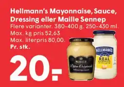 SPAR Hellmann's Mayonnaise / Maille Sennep tilbud
