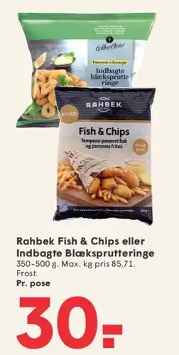 SPAR Rahbek Fish & Chips / Indbagte blæksprutteringe tilbud