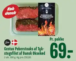 Min Købmand Gestus Pebersteaks af Tykstegstfilet af Dansk Oksekød tilbud