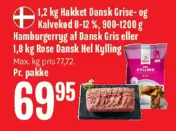 Min Købmand 1,2 kg Hakket Dansk Grise- og Kalvekød (pakke) tilbud