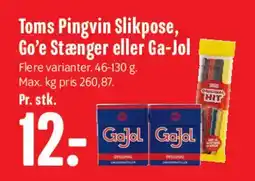 Min Købmand Toms Pingvin Slikpose, Go'o Stænger eller Ga-Jol tilbud