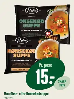 Min Købmand Mou Okse- eller Hønsekødsuppe tilbud
