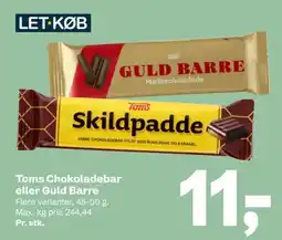 Let-Køb Toms Chokoladebar eller Guld Barre tilbud
