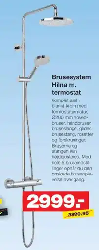 Bauhaus Brusesystem Hilna m. termostat tilbud