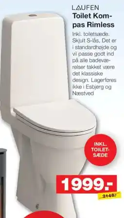 Bauhaus Laufen Toilet Kompas Rimless tilbud