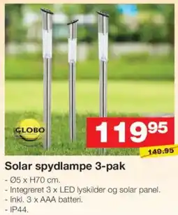 Bauhaus Globo solar spydlampe 3-pak tilbud