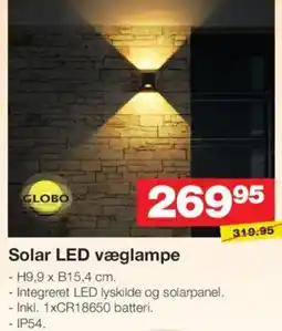 Bauhaus Globo Solar LED væglampe tilbud