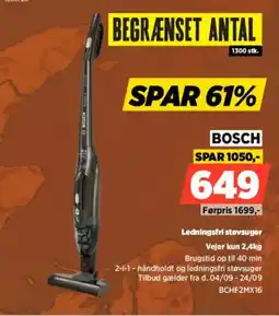 Power Bosch ledningsfri støvsuger tilbud
