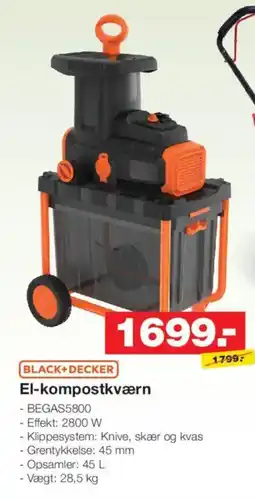 Bauhaus Black+Decker El-kompostkværn tilbud