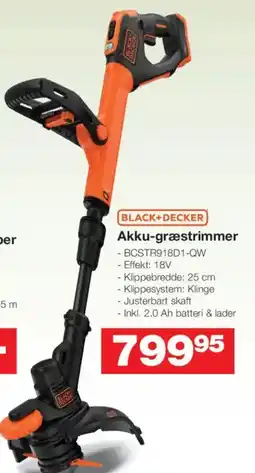 Bauhaus Black+Decker Akku-græstrimmer tilbud
