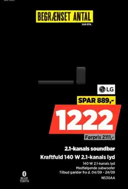 Power LG 2.1-kanals soundbar tilbud