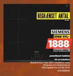 Power Siemens 60 cm induktion tilbud