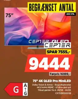 Power Cepster 75" 4K QLED Pro MiniLED tilbud