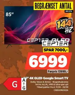 Power Cepter 85" 4K QLED Google Smart TV tilbud