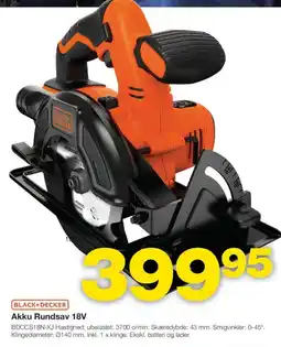 Bauhaus Black+Decker Akku Rundsav 18V tilbud
