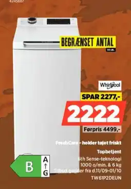 Power Whirlpool Topbetjent tilbud