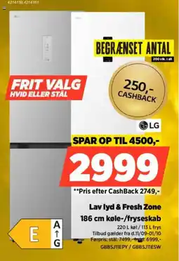 Power LG 186 cm køle-/fryseskab tilbud