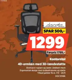 Power dacota kontorstol tilbud