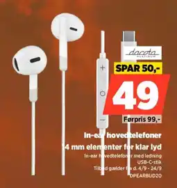 Power dacota in-ear hovedtelefoner tilbud