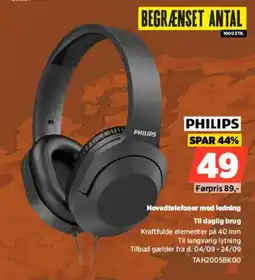 Power Philips Hovedtelefoner med ledning tilbud