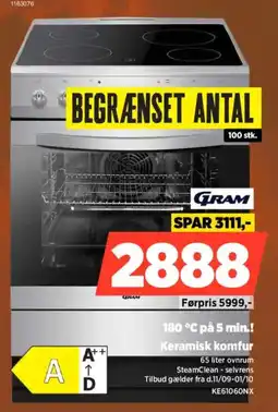 Power Gram keramisk komfur tilbud